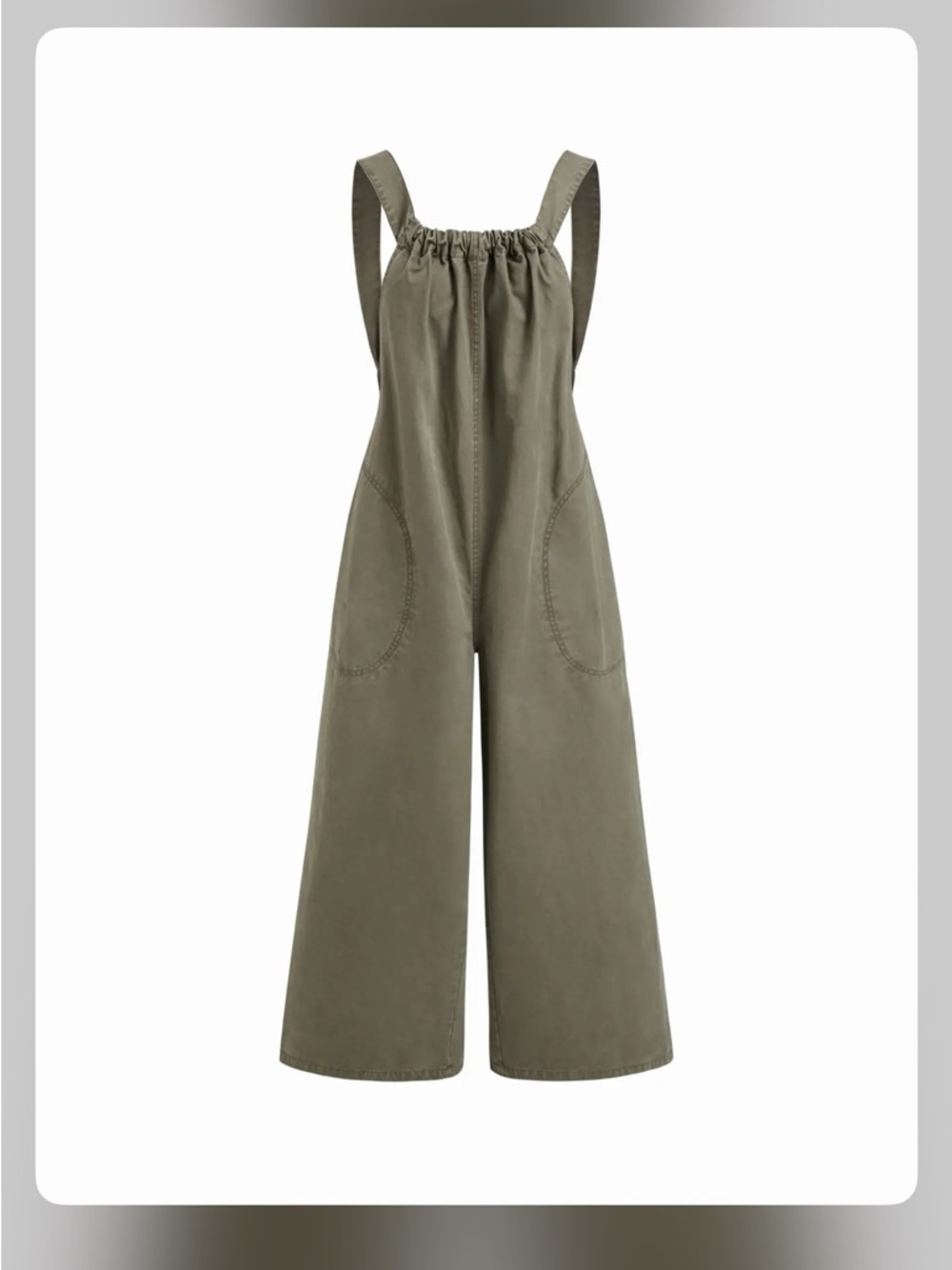 Cider Olive Wide-Leg Jumpsuit Size Small